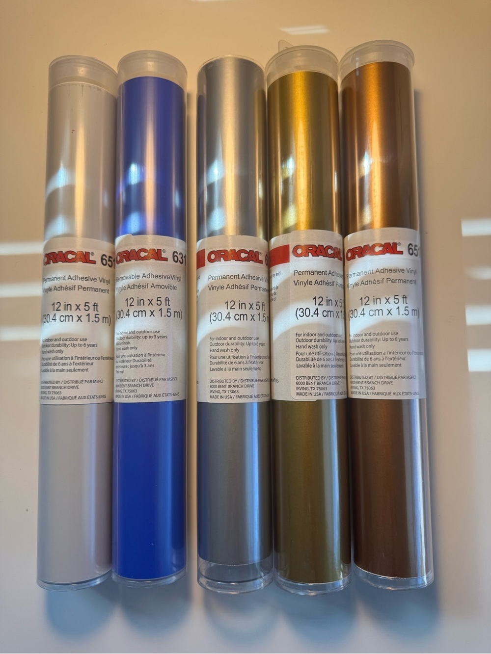 Metallic Adhesive Vinyl Sheets - Multi-Color Pack